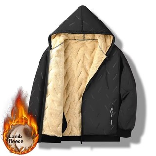 Mùa đông cừu lông cừu có mũ trùm đầu nam m-5xl ba lớp chống gió chống thấm nước lông cừu lông cừu cotton đệm áo khoác sinh viên nhiệt cotton đệm áo lông cừu
