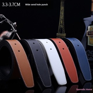 Z Zero Star Cửa hàng bách hóa H Thắt lưng Dây đai không đầu màu xanh Bán đơn Khóa hình chữ I Nam đục lỗ Khóa mịn Quần màu cam Thắt lưng màu trắng