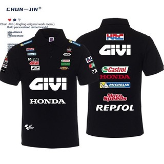 Motogp Honda GIVI Fleet Tùy Chỉnh Nửa Tay CBR1000RR CB500X Xe Máy Đi Áo polo