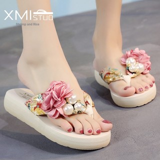 Size: 35-42 Dép nữ cỡ lớn Mùa hè Dép xỏ ngón đế dày chống trượt Dép xỏ ngón Wed
