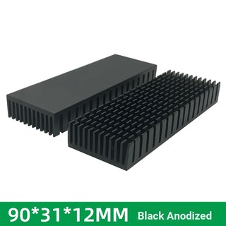 9896 > [Tản Nhiệt] Khối Tản Nhiệt Nhôm Tản Nhiệt Có Rãnh Đen 90 * 31 * 12MM (1 Cái)