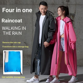 Áo mưa ba lô dành cho người lớn cực dài Áo mưa bốn dây kéo đa chức năng Xe máy Nam Nữ Poncho Áo mưa phong cách Áo mưa cặp đôi Áo mưa một mảnh Áo mưa bốn trong một Nước toàn thân @ -