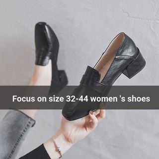 Giày Nữ Size Lớn (32-43) Giày Nữ Phong Cách Anh Quốc Phiên Bản Hàn Quốc Giày Cao Gót Phù Hợp Cho Nữ Giày Oxford Size Lớn ins Dày Gót Giày Da Bằng Sáng Chế Giày Da Nhỏ Nữ Phong Cách Preppy Giày Da