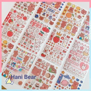 🍓Gấu Hani🍓Phiên Bản Hàn Quốc ins Hoạt Hình Dễ Thương Gummy Gấu Sổ Tay Miếng Dán Sáng Tạo Điện Thoại Di Động Vật Liệu Trang Trí Trong Suốt Văn Phòng Phẩm Miếng Dán