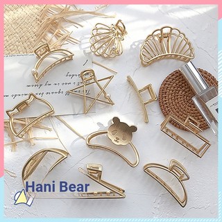 🍓Gấu Hani🍓Đầu Kim Loại Kẹp Tóc Cá Mập Kẹp Tóc Kích Thước Lớn Tắm Tóc Thanh Lịch Tính Khí Hàn Quốc Đầu Lưng Tóc Phụ Kiện Tóc