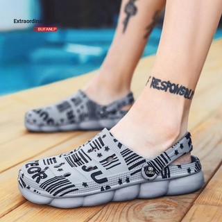  Một Giày Hai Mặc Đôi Lỗ Giày Chống Trơn Trượt Thoáng Khí Ngoài Trời Giày Đi Biển Giày Sandal Nam Giày Nữ Giày Đế Bằng Giày Sandal Lỗ Giày Cặp Đôi Dép Extraor 