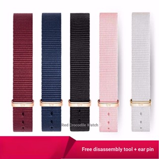 [Dw Thích ứng với dây đeo] Dây đeo đồng hồ thay thế dw Nam Nữ Hoa anh đào Hồng Nguyên chất Đen Đỏ Xanh Trắng Vòng tay vải Nylon