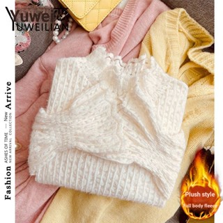  2023 Mới Phong Cách Phương Tây Trumpet Tay Ren Đáy Áo Sơ Mi Nữ Lông Cừu Lót Dày Ấm Sang Trọng Bên Trong Áo Sơ Mi Nhỏ Top 