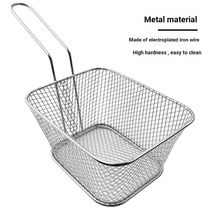 A.Square Giỏ Chiên Kim Loại Mini Khoai Tây Chiên Giỏ Lưới Sàng Gà Bắp Rang Nhà Hàng Đồ Ăn Nhẹ Giỏ Ch