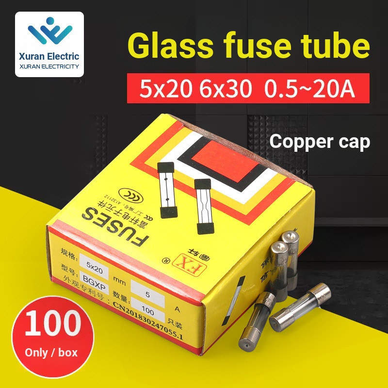 Cầu chì gai giá thấp Cầu chì 6x30 Cầu chì thủy tinh 6 * 30mm F3AL250V Dòng điện 3A 1 hộp 100 chiếc