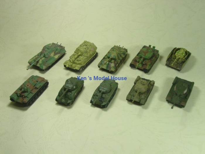 Phiên bản Xe Model TAKARA Ocean Hall Tank Museum Showdown 1 / 144 Tiger Tiger King Stalin No. 4 KV1