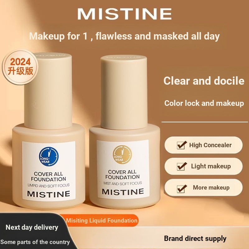Kem nền dạng lỏng MISTINE Kem nền dạng lỏng MISTINE Giữ Kem che khuyết điểm Kiểm soát dầu Dưỡng ẩm C