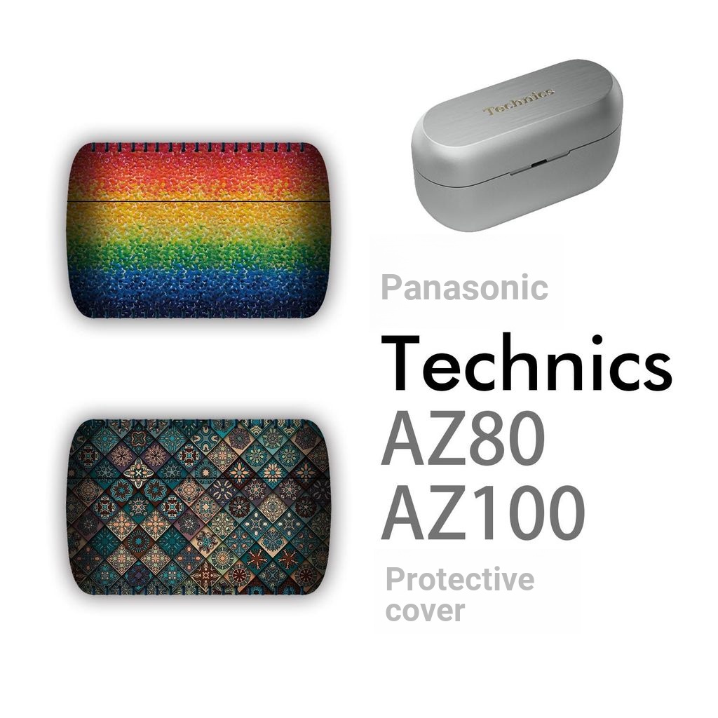Thích hợp cho Technics Hộp bảo vệ tai nghe Panasonic AZ80 AZ100 Hộp lưu trữ Nhãn dán silicon