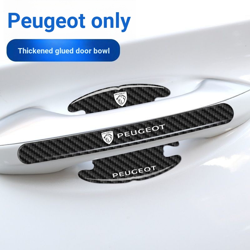 Peugeot Peugeot Cửa Bát Miếng Dán Tay Cầm Trang Trí Mới Peugeot 408X 408 508L 5008 4008 2008 Sợi Car