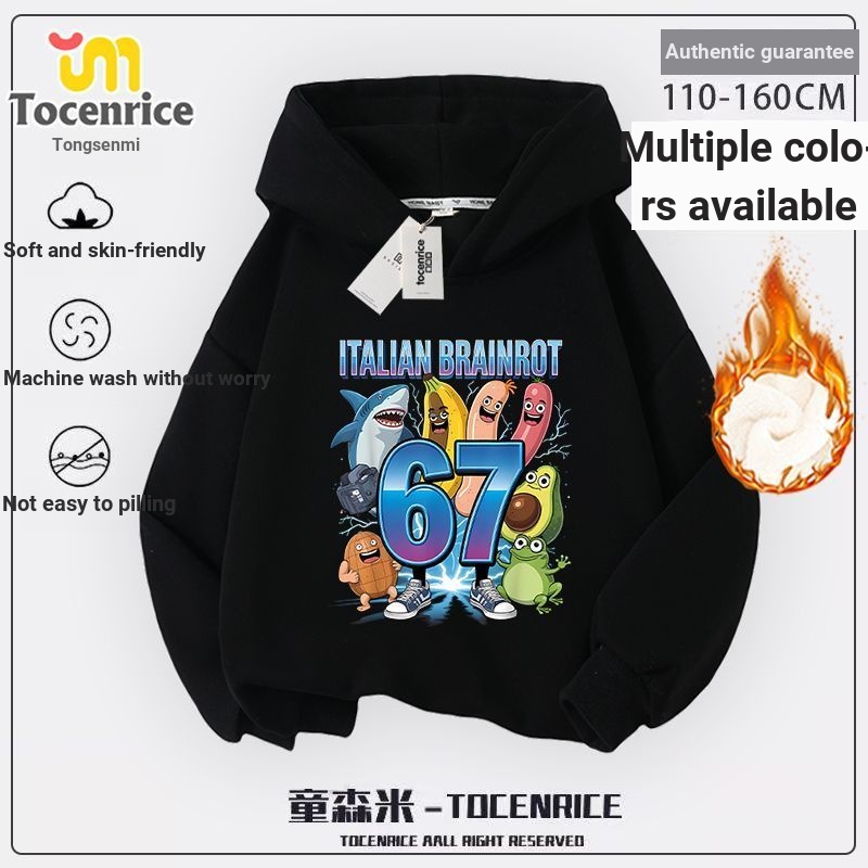 Trẻ Em Hoạt Hình Thường Ngày Mũ T Xuyên Biên Giới Ăn Trộm Brainrot Ăn Trộm Brainrot Có Mũ Trùm Đầu L