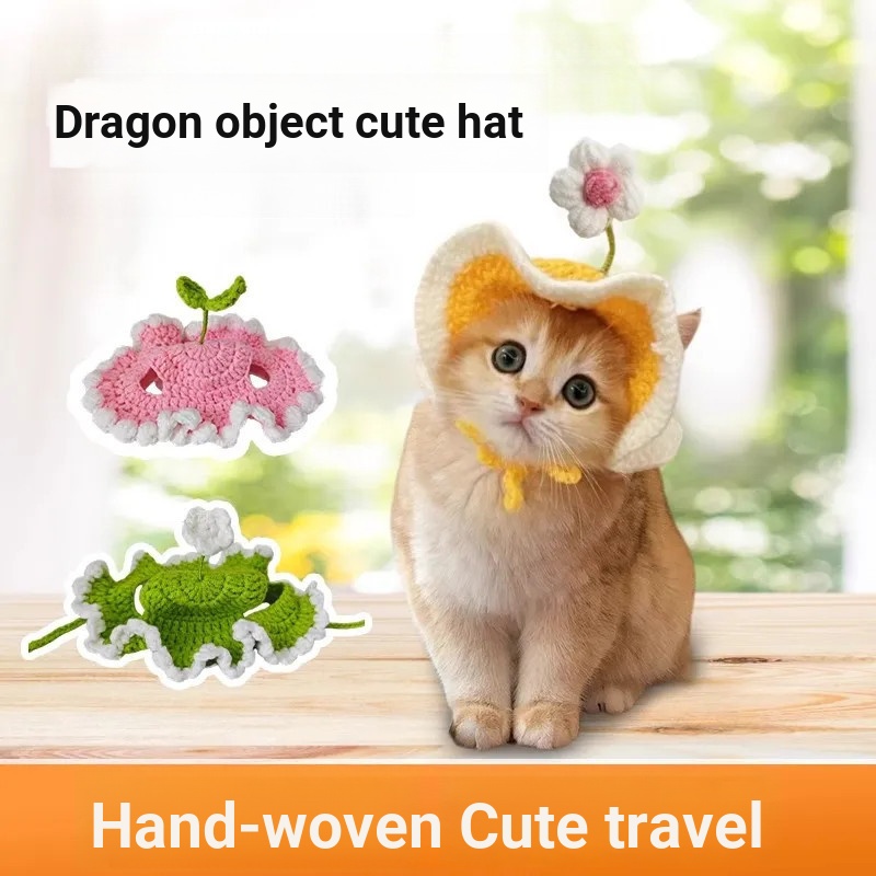 Mèo Dễ Thương Mũ Mèo Thú Cưng Dệt Kim Mũ Chó Mũ Thú Cưng Mũ Đội Đầu Chó Mèo Dễ Thương Mũ Đội Đầu Anh