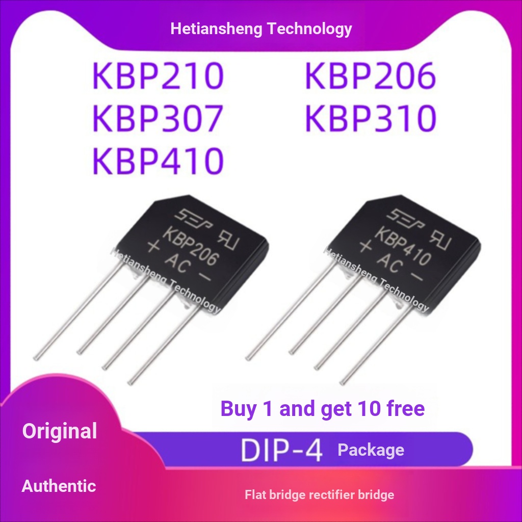 B.KBP210 KBP206 KBP307 KBP310 KBP410 Bộ chỉnh lưu cầu phẳng B7VM