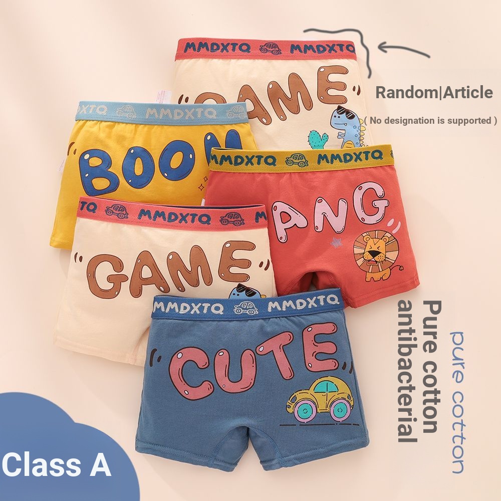 Quần Lót Bé Trai Cotton Nguyên Chất Boxer Trẻ Em Cotton Boxer Quần Short Bé Trai Trẻ Em Bé Trai Mềm 