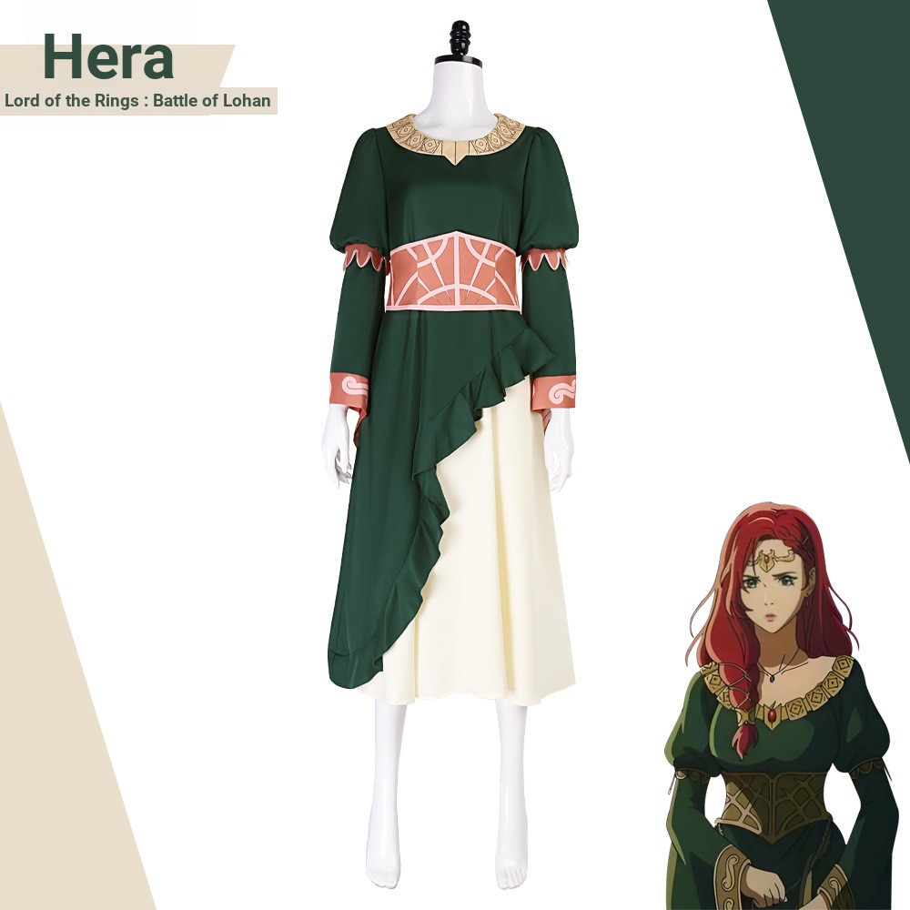 Nhẫn Vua: Trận Rohan Hera cos Trang Phục Halloween Thời Trung Cổ Nữ Đầm Công Chúa cosplay Dài Đầm