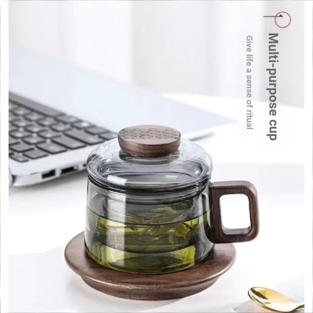 [Lexuan] Fat Pier Pier Cốc Trà Thủy Tinh Tách Nước Văn Phòng Hộ Gia Đình Mini Pier Pier Cup Tay Cầm 