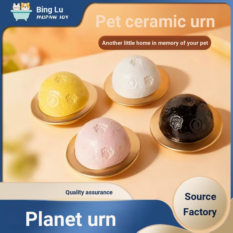 [Tình yêu mãi mãi] Gốm sứ Phnom Penh Planet Urn Pet Urn Ánh sáng Vũ trụ sang trọng Bầu trời đầy sao 