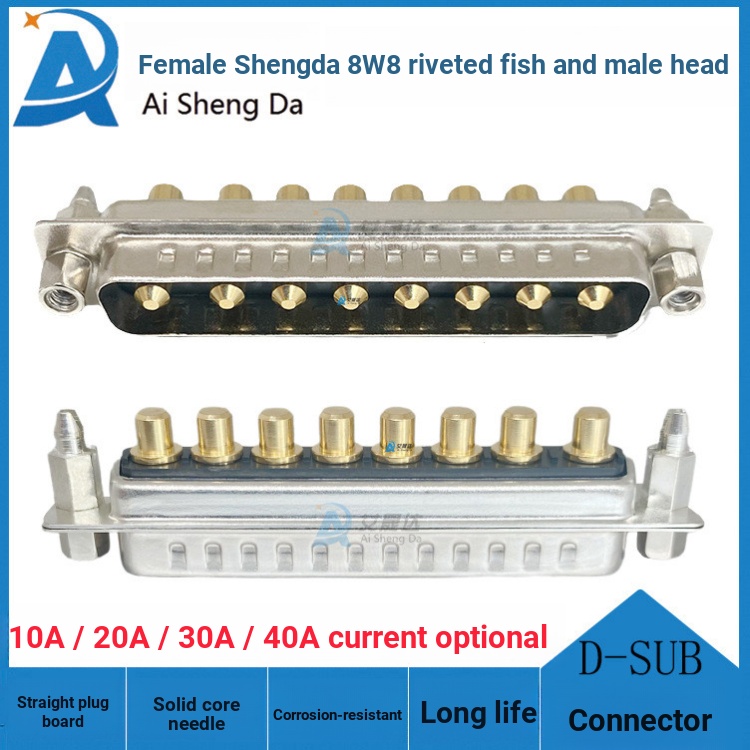Giá thấp Seckill Dòng điện cao 8W8 Bảng trong dòng Harpoon Đinh tán Đầu đực Đầu nữ Mạ vàng Lõi rắn P
