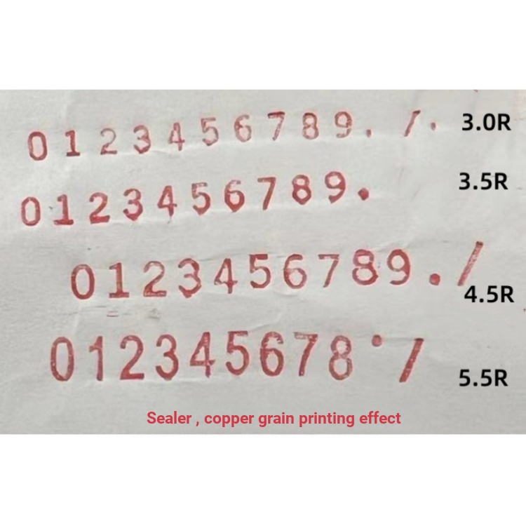 Tyk b.Copper Word Grain Ink Roller Máy niêm phong liên tục Word Grain 980 / 1.000 Loại Niêm phong Má