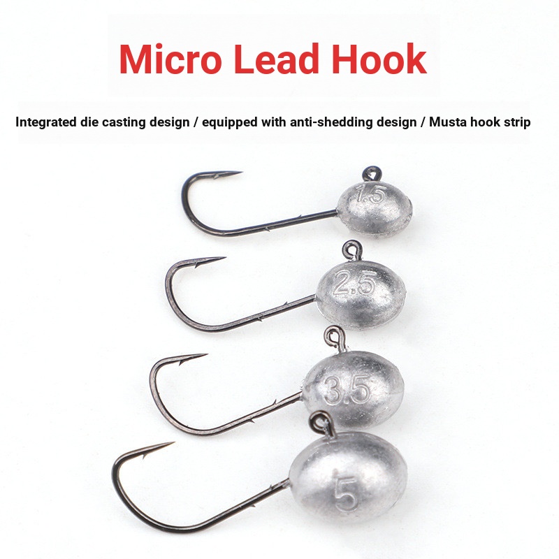 Micro Chì Móc Trứng Micro Chì Rễ Câu Cá Móc Mồi Mềm Móc Câu Cá JIG Musta Móc Câu Cá