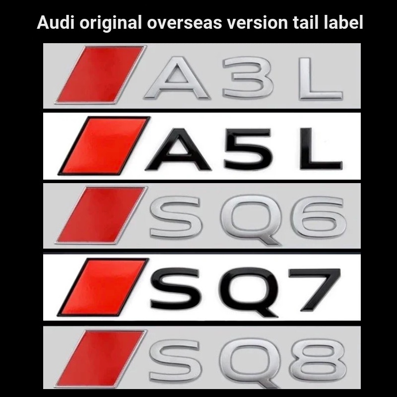 Thích Hợp Cho Xe Audi A5L Một Nhãn Sửa Đổi A3L SQ6 SQ7 SQ8 Đuôi Nhãn Từ Nhãn Trang Trí Nhãn Dán