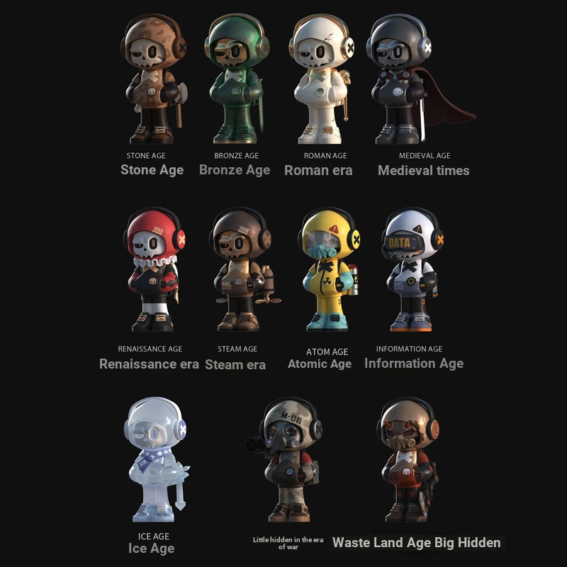 Ông Hộp bí ẩn thế hệ thứ hai của Bones MR. BONE Time Journey Series mini Skeleton Hình Đồ trang trí