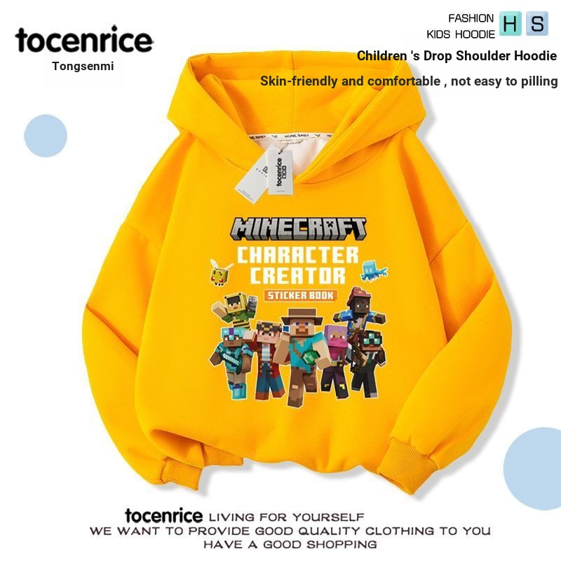 Minecraft Minecraft Minecraft Áo Có Mũ Trùm Đầu Trẻ Em Mặc Ngoài Thu Đông Vừa Lớn Trẻ Em Áo Khoác