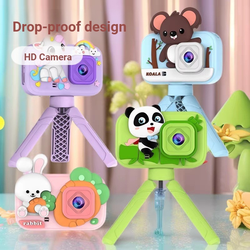 Phim hoạt hình trẻ em Panda Camera HD Dual-Camera Photo Video Đồ chơi Máy ảnh kỹ thuật số có loại đứ
