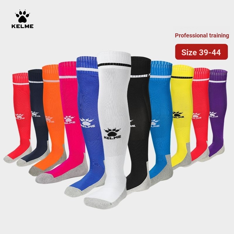 Tất bóng đá KELME KELME Thể thao Chuyên nghiệp Đáy khăn Tất trẻ em Over-the-Knee Tất dày chống trượt