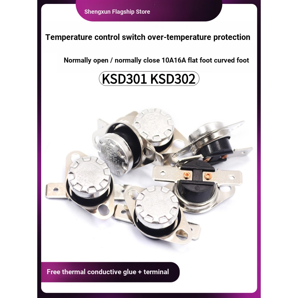 B. B. Công tắc điều khiển nhiệt độ KSD301 302 Bộ điều khiển nhiệt độ 10A / 250V16A Gốm sứ thường đón