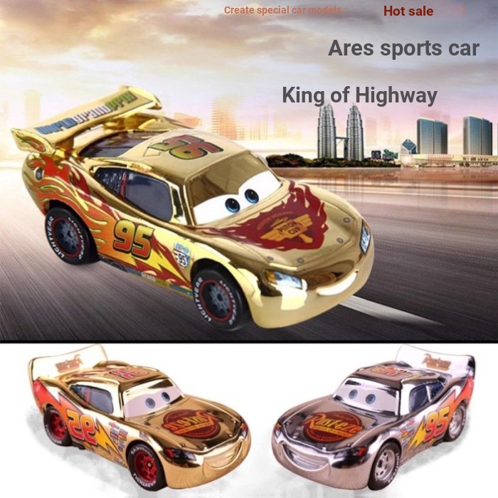 Câu chuyện xe hơi Lightning McQueen Mạ hợp kim vàng Xe McQueen Mạ bạc Xe đua McQueen