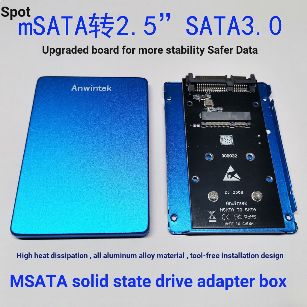 ANWINTEK Solid State Drive msata sang SATA3.0 Adapter Card SSD8cm Msata Solid State Drive Box