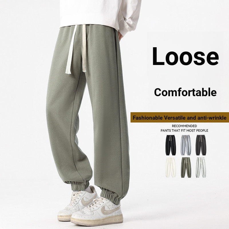 [Menghan] Quần Legging Nam Xuân Thu Dệt Kim Thể Thao Quần Legging Nam Phong Cách Hồng Kông Rời Phong