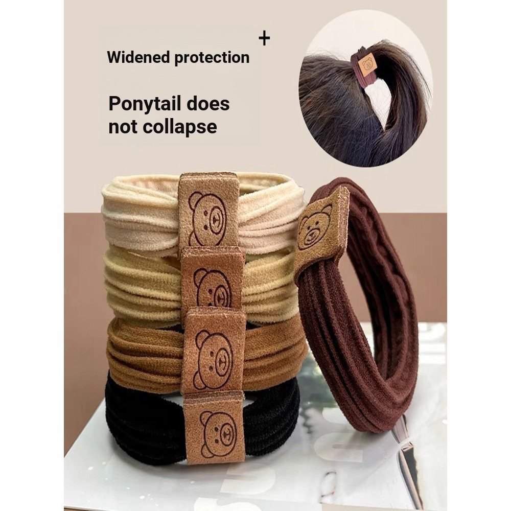 Dây Buộc Tóc Buộc Tóc Gấu Dễ Thương Dây Buộc Tóc Độ Đàn Hồi Cao Thời Trang Bền Đen Dày Dây Buộc Tóc 
