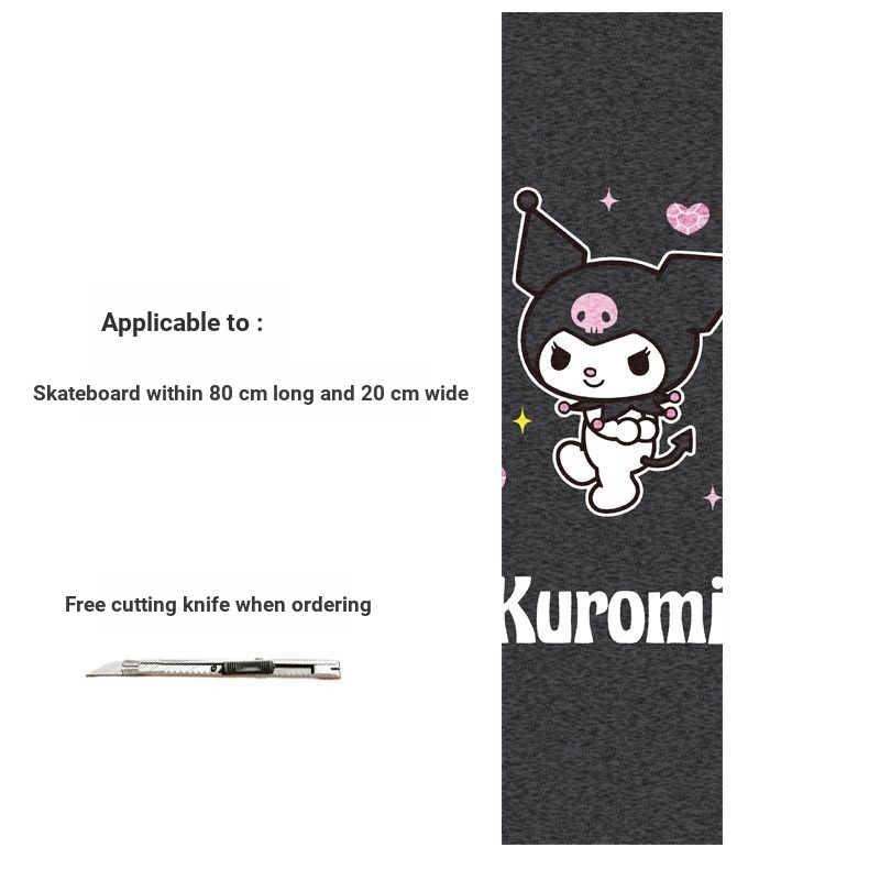 Kuromi Ván Trượt Giấy Nhám diy Double Rocker Matte Sticker Dày Phong Chống Trơn Trượt Matte Sticker 