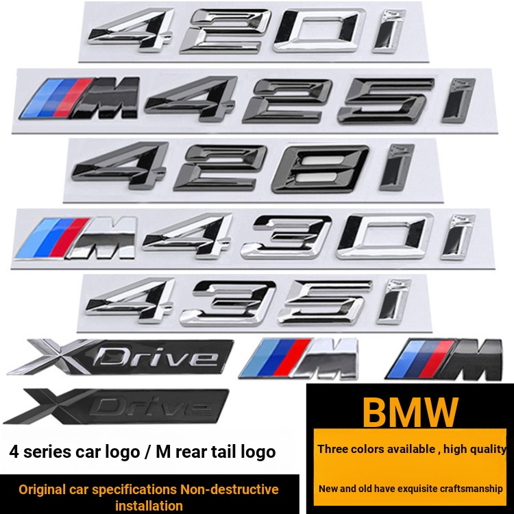 BMW 4 Series 420I 425I 428I M430I 435I 440I Logo Xe Hơi Miếng Dán Đổi Màu Đen Phía Sau Logo