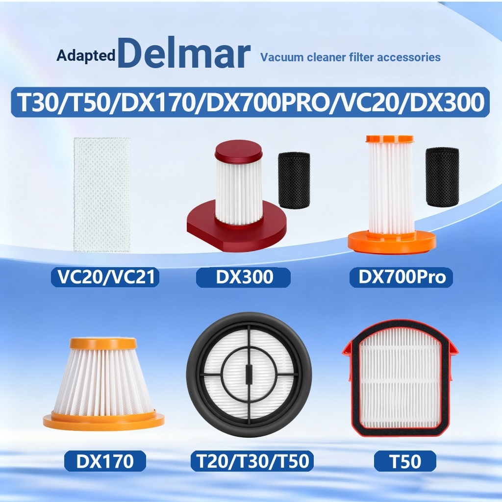 Bộ lọc hộp lọc chân không thay thế, Tương thích với phụ kiện máy hút bụi ô tô Robot Delmar VC10 / T3