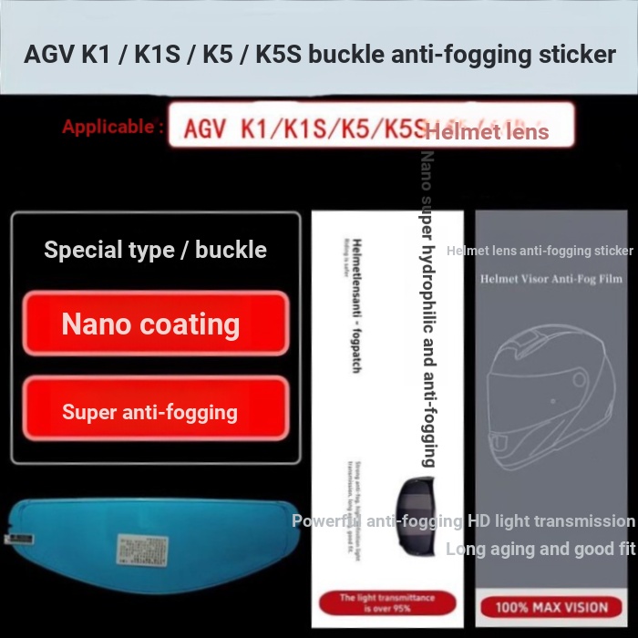 Thích hợp cho Nhãn dán chống sương mù AGV K1 / K5 / K1S / K5S Mũ bảo hiểm Khóa ống kính Chống sương 