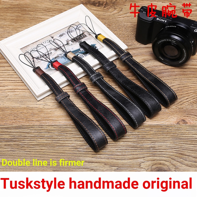 Bóng đèn Staggered|Thích hợp cho Rico GR II GR2 EOS M3 M5 LX100 Máy Ảnh Handmade Da Bò Dây Đeo Cổ Ta