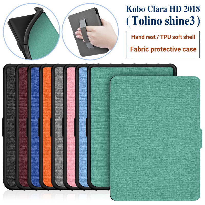 Thích hợp cho Vỏ bảo vệ tựa tay họa tiết vải lanh Kobo ClaraHD 2018 Styles kobo Leather Case Tolino 