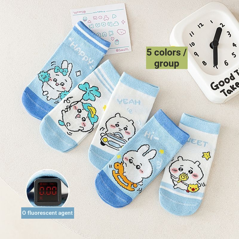 100% Cotton Hoạt Hình Tất Trẻ Em Mùa Xuân Hè Uzachi Lược Cotton Tất Thời Trang Học Sinh Khử Mùi Mồ H