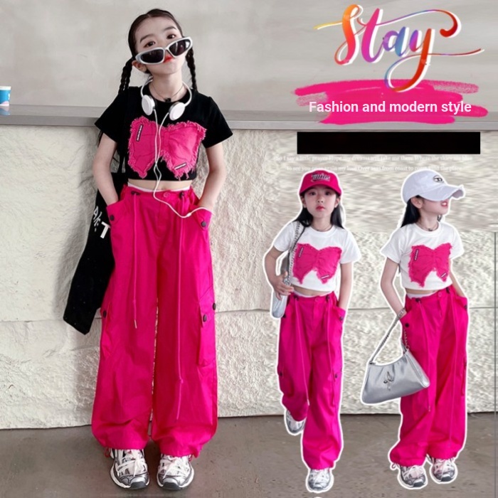 Fried Street Girls Jazz Dance Street Dance Quần áo hợp thời trang Phiên bản Hàn Quốc Quần áo trẻ em 