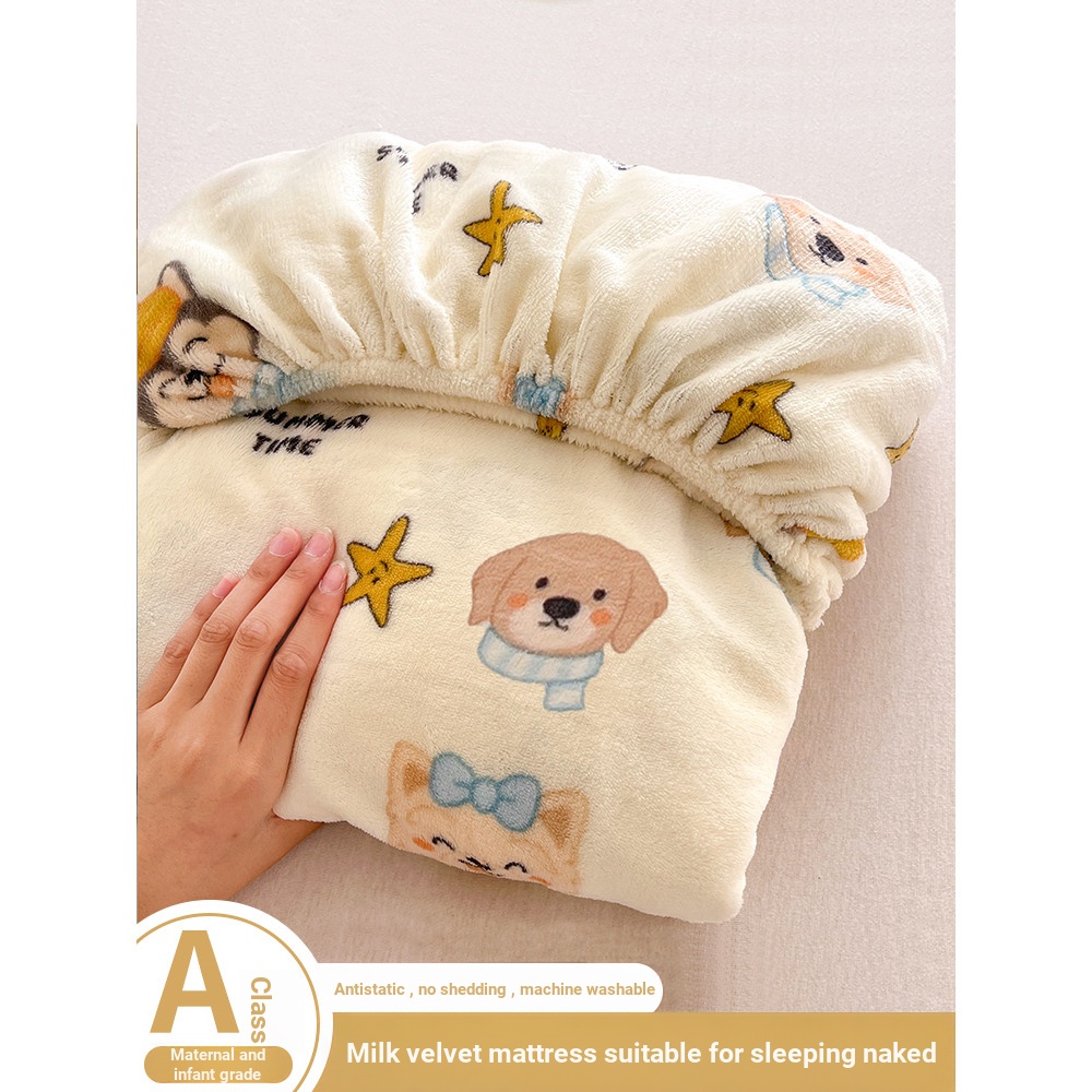 B. B. Giá thấp Spike Winter Milk Velvet Bed Sheet Single Piece 2025 Plus Velvet Bed Sheet Set Bed Co