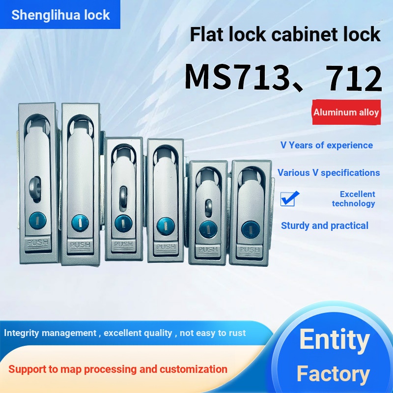 Công tắc khóa phân phối MS713 Khóa phẳng Khung xe thiếc điện có khóa cửa mũi treo MS712-1
