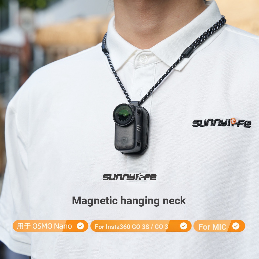 Sunnylife Thích Hợp Cho DJI OSMO NANO / GO 3 / 3S Từ Dây Cổ Người Đầu Tiên Chụp Mic Micro Dây