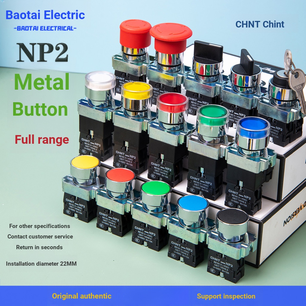 Công tắc nút nhấn B. b.Zhengtai NP2-BA31 / BD21 / BS542 / BG21 / BC31 / BW3361 Nút dừng khẩn cấp Sta